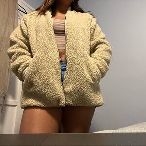 Abercrombie & Fitch Cream Bomber Jacket